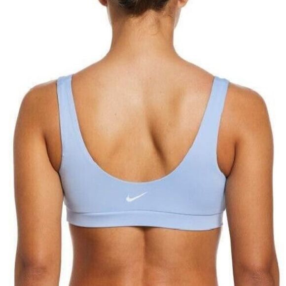 Nike Swim FD3530-479 Women's Sz L Cobalt Blue Logo Scoop Neck Bikini Top - Picture 8 of 8